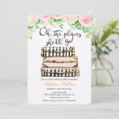 Oh de plaatsen waar ze afscheidsfeestuitnodiging z kaart (Staand voorkant)