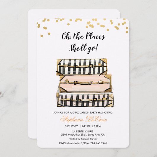 Oh, de plaatsen waar ze gaat Afstuderen Kaart (Voorkant / Achterkant)