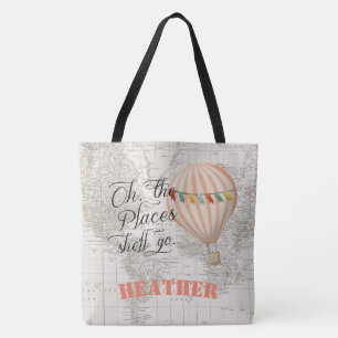 Oh de plaatsen waar ze heen gaat Heteluchtballon B Tote Bag