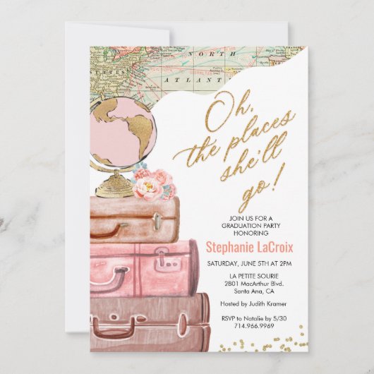 Oh, de plaatsen waar ze het Afstuderen weggaat Kaart (Voorkant)