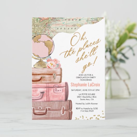 Oh, de plaatsen waar ze het Afstuderen weggaat Kaart (Staand voorkant)