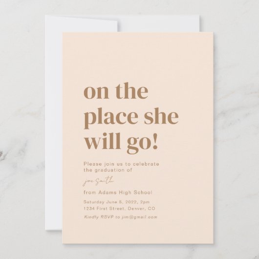 Oh de plaatsen waar ze naar het Afstudeerder zal g Kaart (Voorkant)