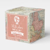 "Oh de plaatsen waar ze zal gaan!" Baby shower rei Bedankdoosjes (Voorkant Zijde)