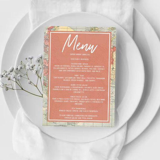 "Oh de plaatsen waar ze zal gaan!" Baby shower rei Menu