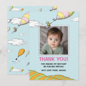 Oh, de plaatsen waar ze zal gaan! - Eerste verjaar Bedankkaart (Voorkant / Achterkant)