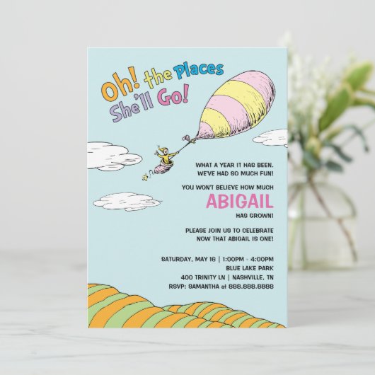 Oh, de plaatsen waar ze zal gaan! - Eerste verjaar Kaart (Staand voorkant)