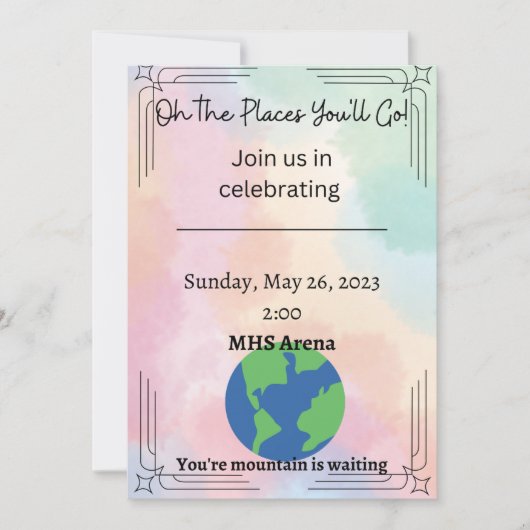 Oh de plek waar je Afstuderen uitnodigt Aankondiging (Voorkant)