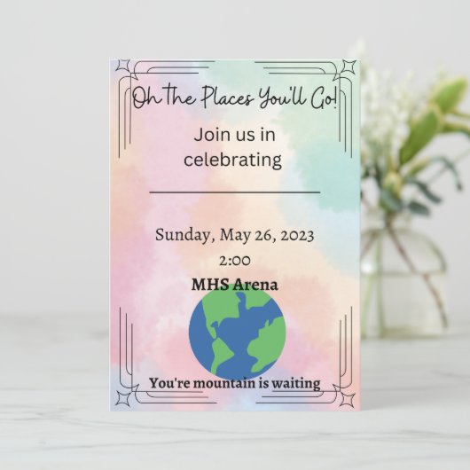 Oh de plek waar je Afstuderen uitnodigt Aankondiging (Staand voorkant)