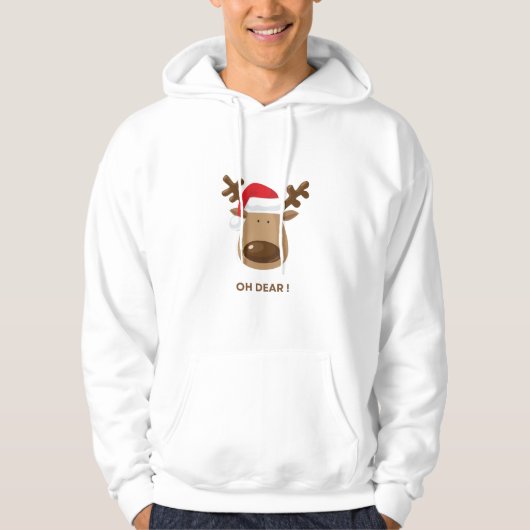 Oh Dear Funny Reindeer Christmas for Husband Hoodie (Voorkant)