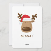 Oh Dear Funny Reindeer Christmas Youth groups Feestdagenkaart (Achterkant)