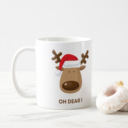 Oh Dear Funny Reindeer Holiday for families  Koffiemok (Met donut)