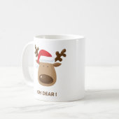 Oh Dear Funny Reindeer Holiday for families  Koffiemok (Voorkant links)