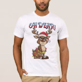 Oh Dear Grumpy Reindeer Christmas Lights Funny  T-shirt (Voorkant)
