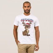 Oh Dear Grumpy Reindeer Christmas Lights Funny T-shirt (Voorkant volledig)