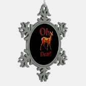 Oh Dear Trendy Clean Design  Tin Sneeuwvlok Ornament (Links)