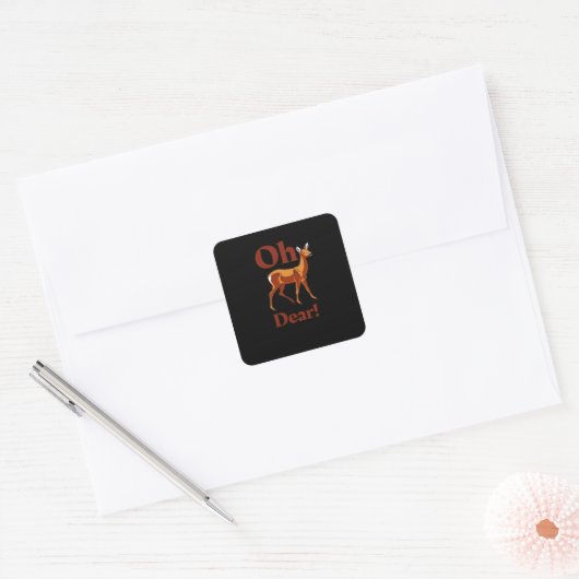 Oh Dear Trendy Clean Design Vierkante Sticker (Envelop)