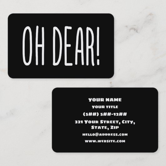 OH DEAR! VISITEKAARTJE (Voorkant / Achterkant)