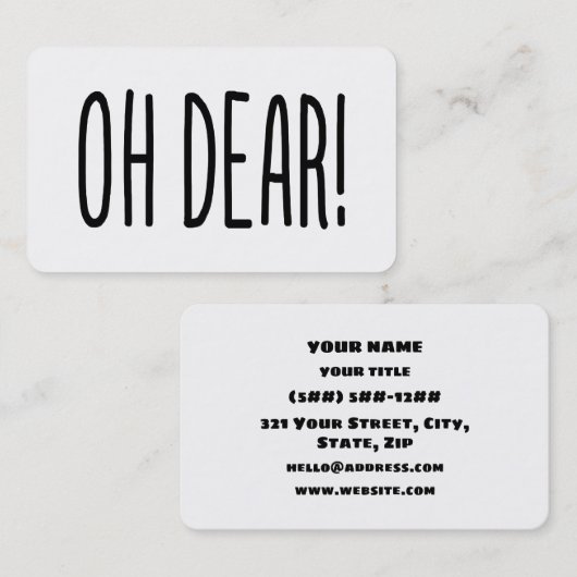 OH DEAR! VISITEKAARTJE (Voorkant / Achterkant)