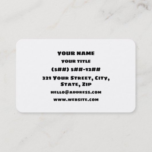 OH DEAR! VISITEKAARTJE (Achterkant)