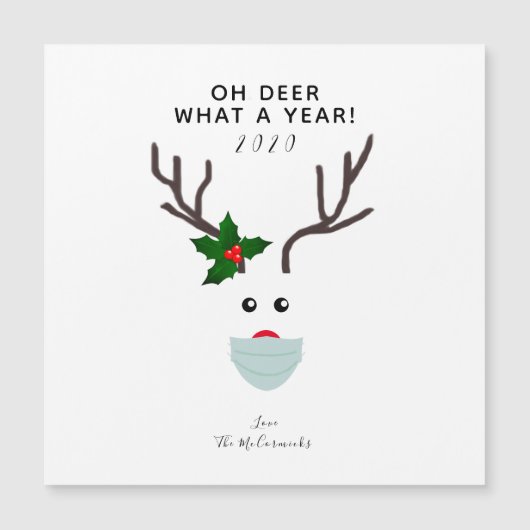 Oh Deer 2020 kerstrenrenrendierend gezichtsmasker (Voorkant)