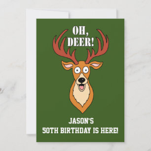 Oh Deer 50e verjaardag gepersonaliseerde uitnodigi Kaart
