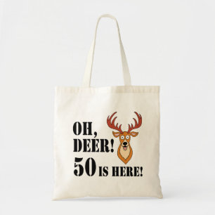 Oh Deer 50th Birthday Canvas tas
