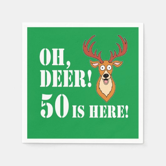 Oh Deer 50th Birthday Servet (Voorkant)