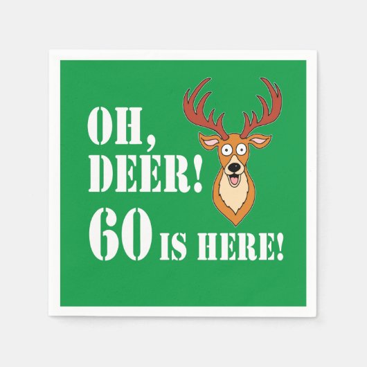 Oh Deer 60e verjaardag servetten (Voorkant)