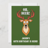 Oh Deer 60th Birthday Persoonlijke Uitnodiging (Voorkant)