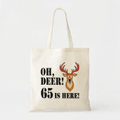 Oh Deer 65th Birthday Canvas tas (Voorkant)