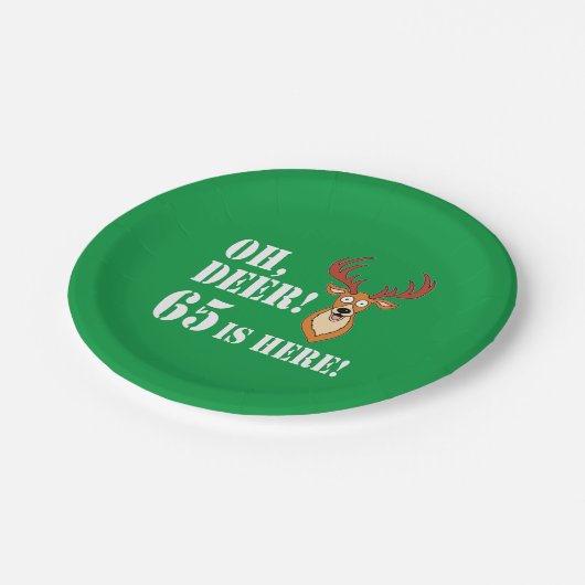 Oh Deer 65th Birthday Paper Bord (Gekanteld)