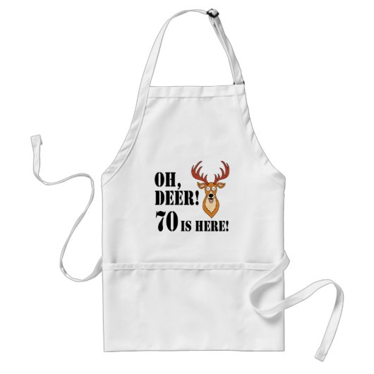 Oh Deer 70th Birthday Adult Apron Standaard Schort (Voorkant)