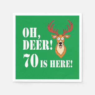 Oh Deer 70th Birthday Napkins Servet