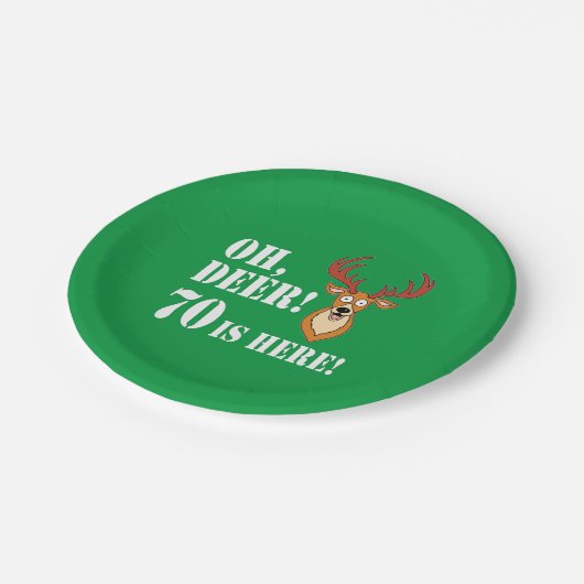 Oh Deer 70th Birthday Paper Bord (Gekanteld)