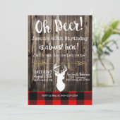 Oh Deer! Achtergrond jachthout mannen Birthday Kaart (Staand voorkant)