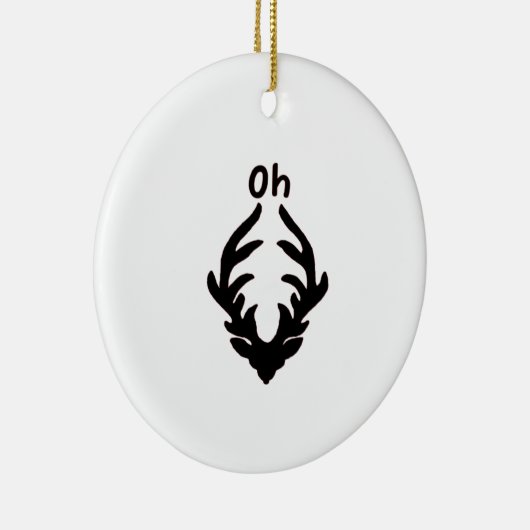 Oh Deer Artistic Clean Style Keramisch Ornament (Rechts)