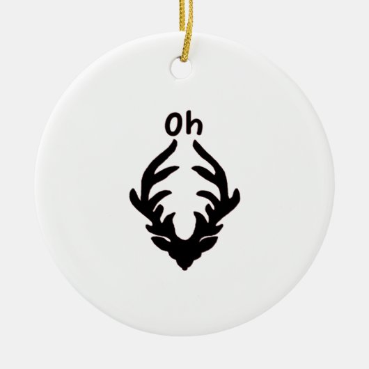 Oh Deer Artistic Clean Style Keramisch Ornament (Voorkant)