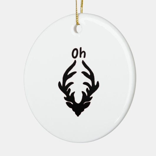 Oh Deer Artistic Clean Style Keramisch Ornament (Links)