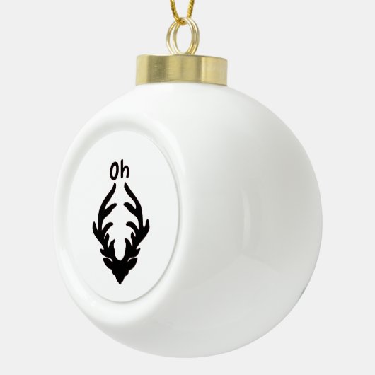 Oh Deer Artistic Clean Style  Keramische Bal Ornament (Rechts)