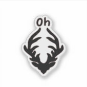 Oh Deer Artistic Clean Style  Sticker (Voorkant)