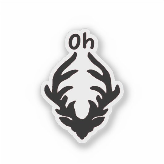 Oh Deer Artistic Clean Style  Sticker (Voorkant)