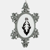 Oh Deer Artistic Clean Style  Tin Sneeuwvlok Ornament (Links)