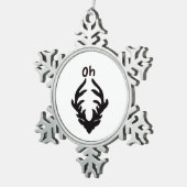 Oh Deer Artistic Clean Style  Tin Sneeuwvlok Ornament (Rechts)