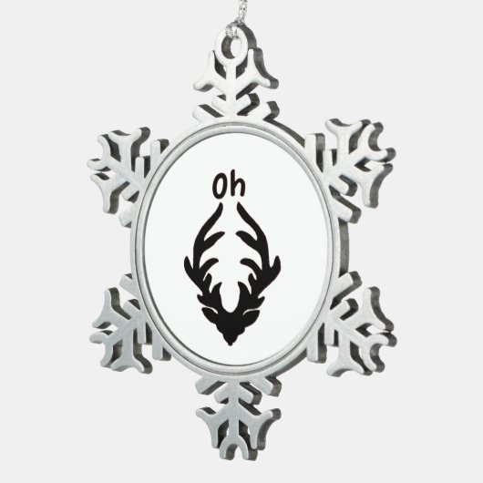 Oh Deer Artistic Clean Style Tin Sneeuwvlok Ornament (Rechts)