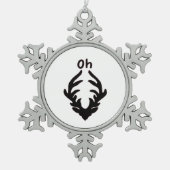 Oh Deer Artistic Clean Style  Tin Sneeuwvlok Ornament (Voorkant)