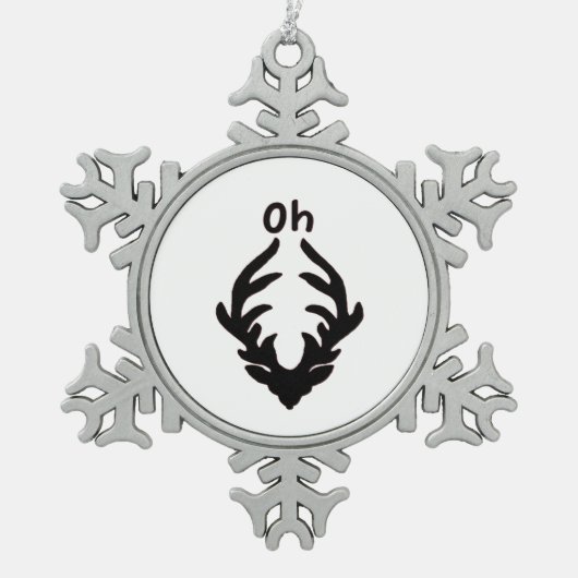 Oh Deer Artistic Clean Style  Tin Sneeuwvlok Ornament (Voorkant)
