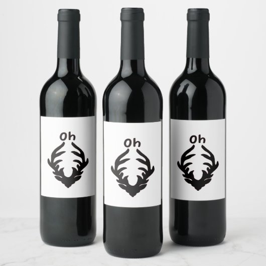 Oh Deer Artistic Clean Style Wijn Etiket (Flessen)