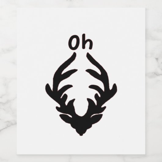 Oh Deer Artistic Clean Style  Wijn Etiket (Enkel label)