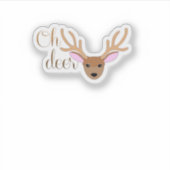 Oh Deer Artistic Style  Sticker (Voorkant)