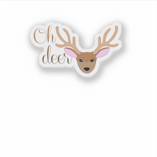 Oh Deer Artistic Style  Sticker (Voorkant)